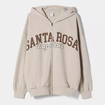 Толстовка Bershka Varsity Print, желтовато-коричневый