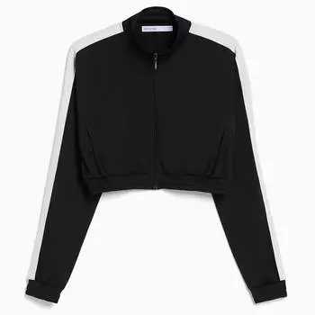 Толстовка Bershka With Zip And Side Stripes, черный