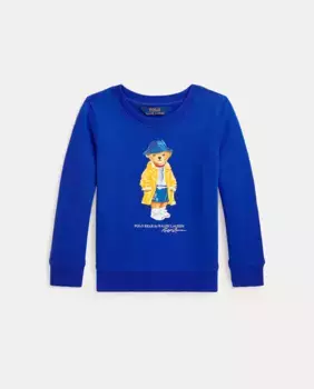 Толстовка без капюшона для девочек с изображением медведя Polo Bear Polo Ralph Lauren, синий