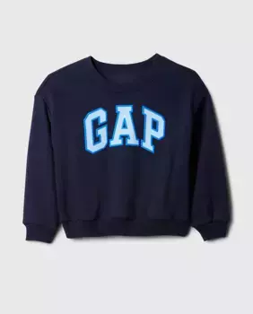Толстовка без капюшона для мальчика с логотипом Gap спереди, темно-синий