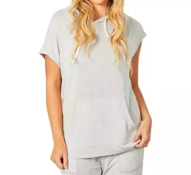 Толстовка без рукавов с карманом серебристого цвета french kyss, серебряный