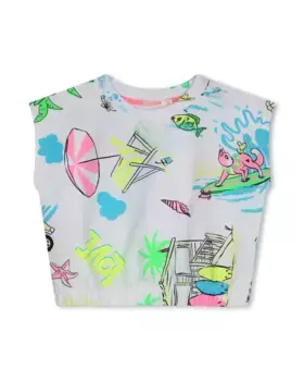 Толстовка без рукавов с принтом для девочки Billieblush, белый