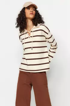 Толстовка - Бежевый - Классический крой Trendyol, бежевый