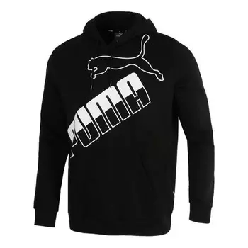 Толстовка big logo hoodie 'black white' Puma, черный