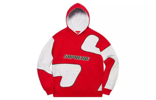 Толстовка big s logo hoodie 'red white' Supreme, красный