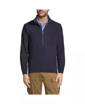 Толстовка Big & Tall Thermacheck 100 Fleece с молнией до середины груди Lands' End, синий