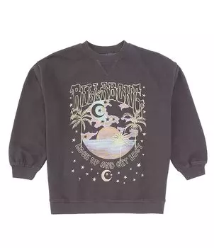 Толстовка Billabong Big Girls 8-12 с длинными рукавами и волнами, черный
