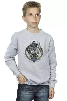 Толстовка Black Panther Wakanda Forever Group Ring Pose Marvel, серый
