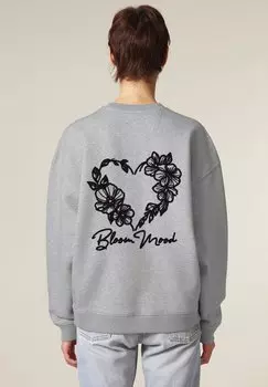 Толстовка BLOOM MOOD BACK EMBROIDERY UNISEX Mira Paris, пятнистый серый