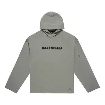 Толстовка blurred logo distress hoodie 'grey' Balenciaga, серый