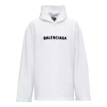 Толстовка blurred logo distress hoodie 'white' Balenciaga, белый