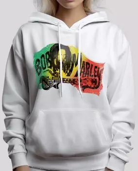 Толстовка BOB MARLEY - Hoodie F4NT4STIC, белый