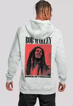 Толстовка BOB MARLEY SONGS OF FREEDOM REGGAE MUSIC - Hoodie F4NT4STIC, серый