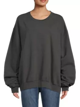 Толстовка бойфренда с круглым вырезом GOOD AMERICAN Grey