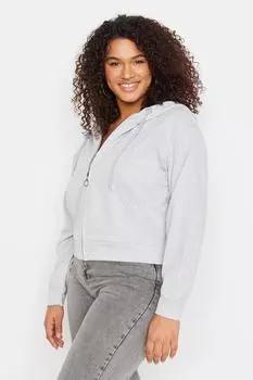 Толстовка больших размеров - Серый - Oversize Trendyol