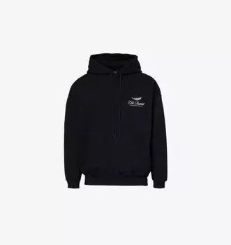 Толстовка большого размера из хлопкового трикотажа с вышитым международным логотипом Cole Buxton, черный
