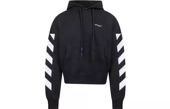 Толстовка большого размера с диагональным принтом Helvetica Off-White, черный