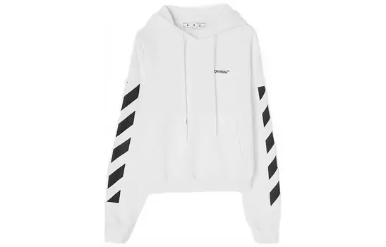 Толстовка большого размера с диагональным принтом Helvetica Off-White, белый
