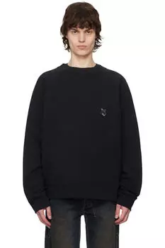 Толстовка большого размера с нашивкой в виде головы лисы черного цвета Maison Kitsun