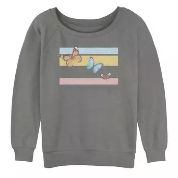 Толстовка большого размера с рисунком в стиле ретро для детей Juniors' Butterfly Retro Lines Licensed Character