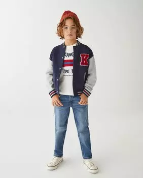 Толстовка-бомбер на пуговицах El Corte Ingls, темно-синий