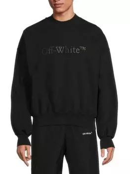 Толстовка Bookish с круглым вырезом свободного кроя Off-White, черный