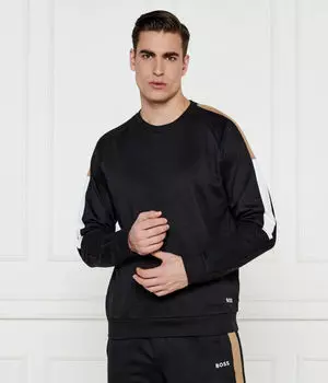 Толстовка Boss Iconic Regular Fit, черный / белый / бронзовый