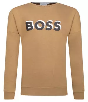 Толстовка Boss Kidswear Regular Fit, бежевый / черный / белый