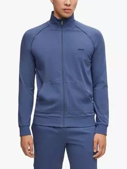 Толстовка BOSS Mix & Match из хлопковой смеси на молнии спереди HUGO BOSS, открытый синий