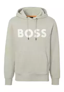 Толстовка BOSS ORANGE с капюшоном "Webasic_hood", с карманом-кенгуру, бежевый