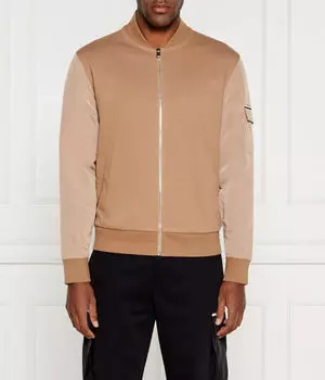 Толстовка Boss Regular Fit на молнии, коричневый