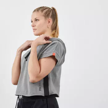 Толстовка боксерская 100 с капюшоном женская серая OUTSHOCK, цвет grau