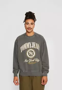 Толстовка BOXY LUXE VARSITY CREW Tommy Jeans, черный