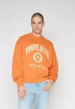 Толстовка BOXY LUXE VARSITY CREW Tommy Jeans, оранжевый костер