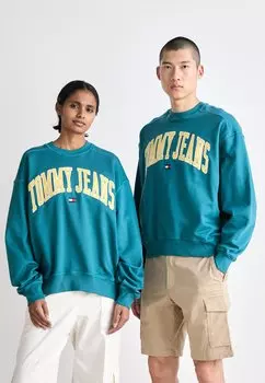 Толстовка BOXY POP VARSITY CREW UNISEX Tommy Jeans, цвет timeless teal