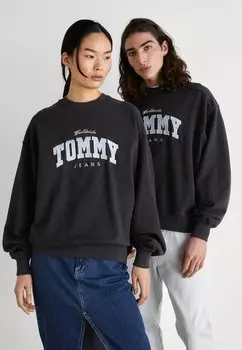 Толстовка Boxy Varsity Crew Unisex Tommy Jeans, черный