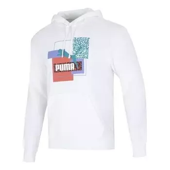 Толстовка brand love tr logo hoodie 'white' Puma, белый
