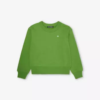 Толстовка Brand-Patch из хлопкового трикотажа 3-10 лет Acne Studios, зеленый