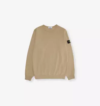 Толстовка Brand-Patch из хлопкового трикотажа с круглым вырезом 14 лет Stone Island, цвет deserto