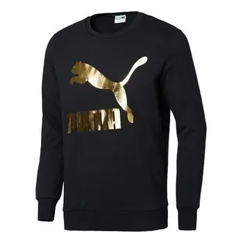 Толстовка bronzing printing round neck pullover black Puma, черный