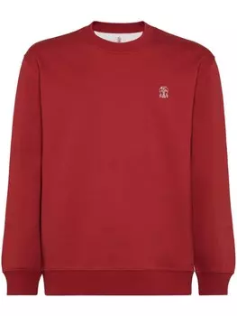 Толстовка Brunello Cucinelli с логотипом, красный