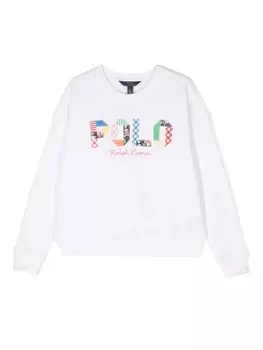 Толстовка Bubble в технике пэчворк Ralph Lauren Kids, белый