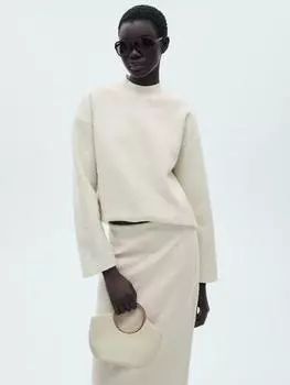 Толстовка buble boucle Mango, экрю