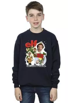 Толстовка Buddy с коллажем Elf, темно-синий