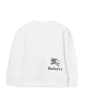 Толстовка Burberry для девочек с надписью Little Kid, Big Kid, белый