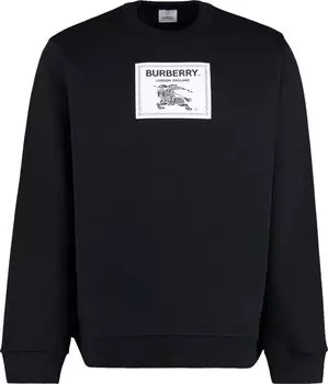Толстовка Burberry Label Logo Sweatshirt 'Black', черный