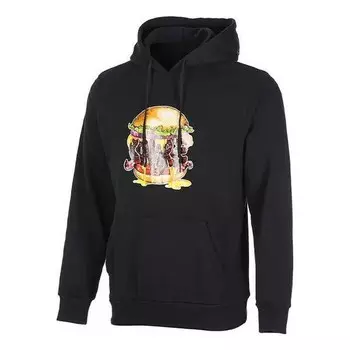 Толстовка burger pullover hoodie 'black' Converse, черный