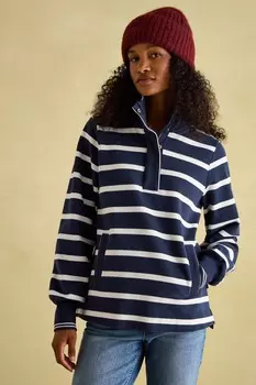 Толстовка Burnham с воротником воронкой и застежкой на четвертную молнию Joules, синий