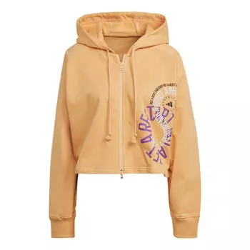 Толстовка by stella mccartney cropped hoodie Adidas, оранжевый