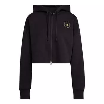 Толстовка by stella mccartney cropped hoodie 'black' Adidas, черный